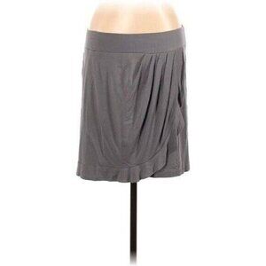 Loft Mini Skirt A-Line Gray Ruffle